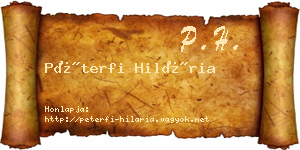 Péterfi Hilária névjegykártya